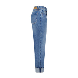 Red Button Kim Turn Up Denim Jeans - Midstone Blue