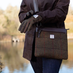 Mina Harris Tweed Crossbody Bag - Green Check