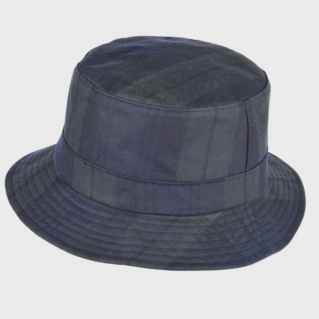 Lachlan Tartan Wax Bush Hat - Navy