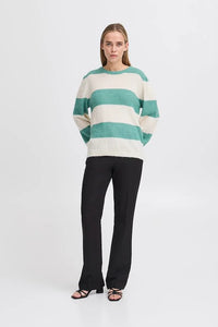 ICHI Dusty Knitted Jumper - Beryl Green