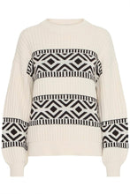 Load image into Gallery viewer, ICHI Barisa Cotton Blend Geometric Print Jumper - Birch