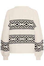 Load image into Gallery viewer, ICHI Barisa Cotton Blend Geometric Print Jumper - Birch