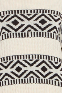 ICHI Barisa Cotton Blend Geometric Print Jumper - Birch