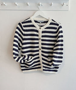 Red Button Danelle Cotton Jacket - Navy & Ecru Stripe