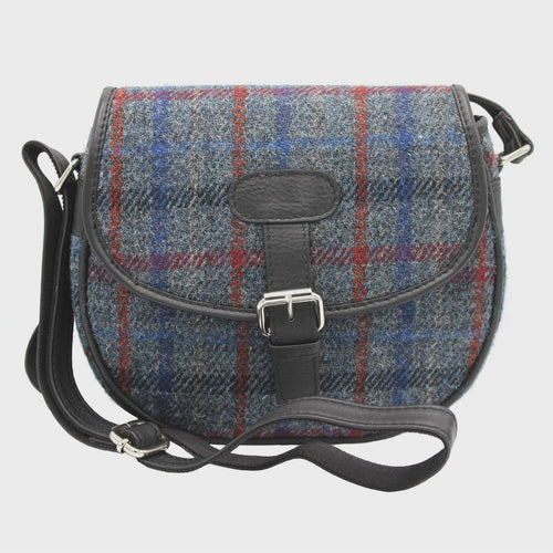 Rowan Harris Tweed Saddle Bag - Grey Check