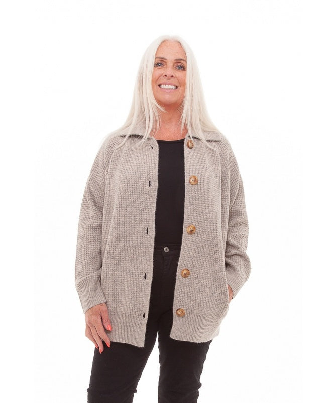 Agatha Fisherman Knitted Jacket - Mink