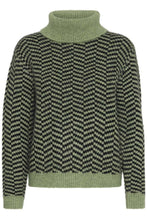 Load image into Gallery viewer, ICHI Bansie Geometric Print Roll Neck Jumper - Mayfly