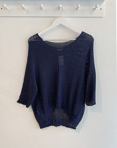 Rachelle Open Stitch Jumper - Navy