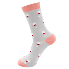 Load image into Gallery viewer, Miss Sparrow Bamboo Wine Glass Socks - Silver