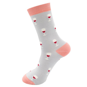 Miss Sparrow Bamboo Wine Glass Socks - Silver