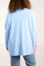 Load image into Gallery viewer, Matilda Dipped Hem Roll Neck Jumper - Light Blue