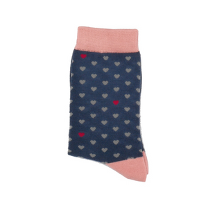 Miss Sparrow Bamboo Little Heart Socks - Navy