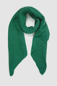 Evie Asymmetric Textured Blanket Scarf - Emerald Green