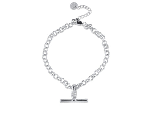 Octavia T Bar Chain Silver Plated Bracelet