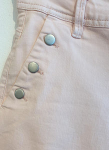 Red Button Bebe Cotton Shorts - Blush