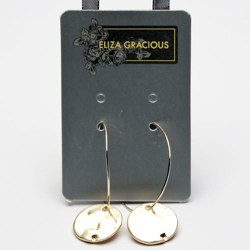 Hoop and Beaten Disc  Earrings