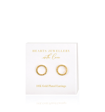 Load image into Gallery viewer, 18K Gold Plated Cubic Zirconia Open Circle Stud Earrings