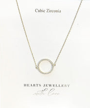 Load image into Gallery viewer, 18K Gold Plated Cubic Zirconia Open Circle Necklace - Hello Beautiful