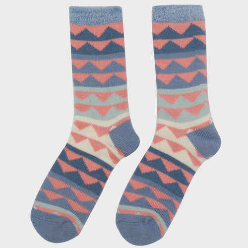 Miss Sparrow Fluffy Triangles Print Socks