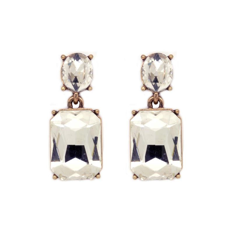 Amelia Gem Earrings - Crystal