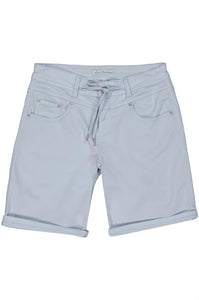 Red Button Relax Jog Cotton Shorts - Sky